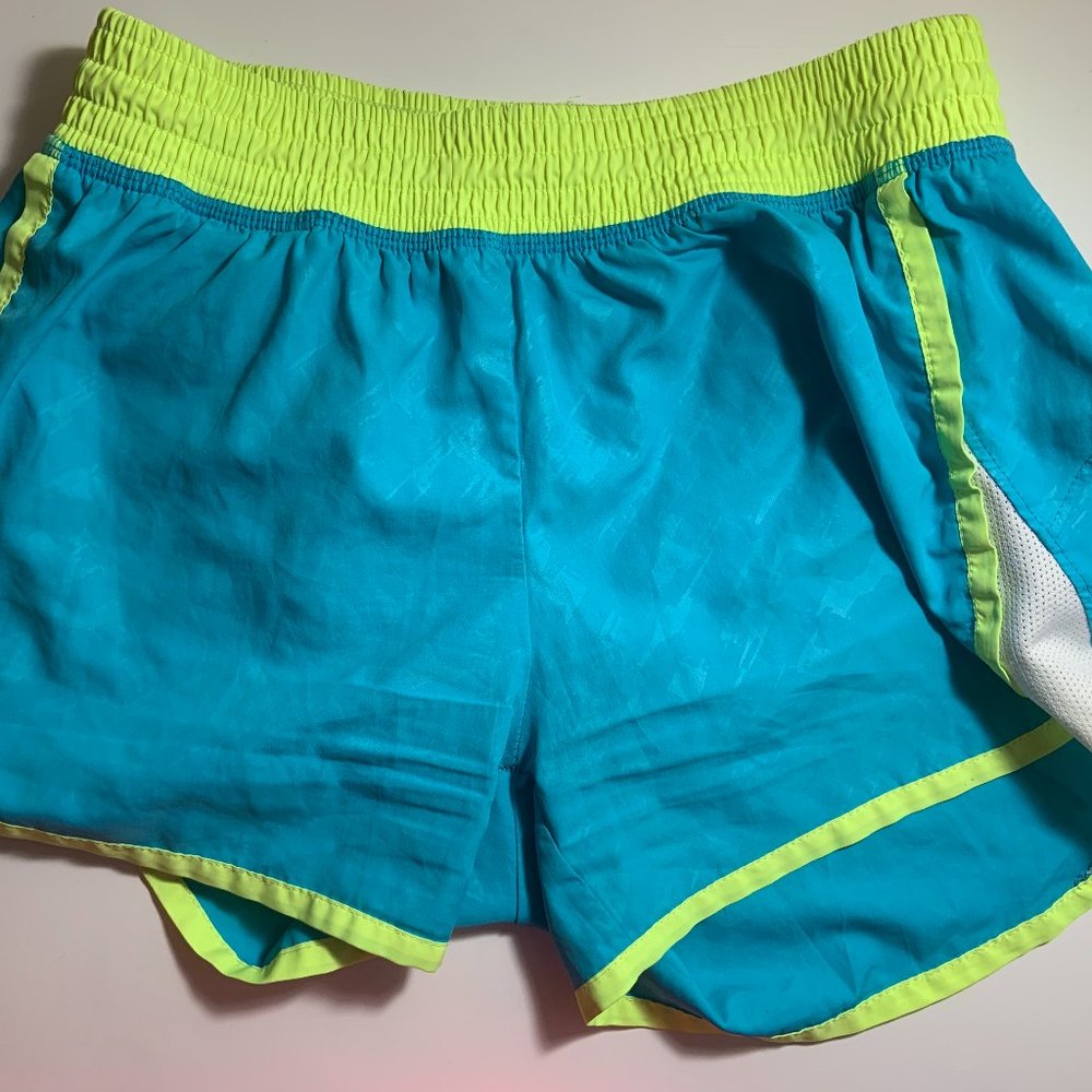 Neon Blue and Yellow Athletic Shorts